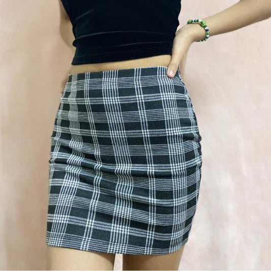 As If Plaid Mini Skirt (Black) SKIRT SMALL