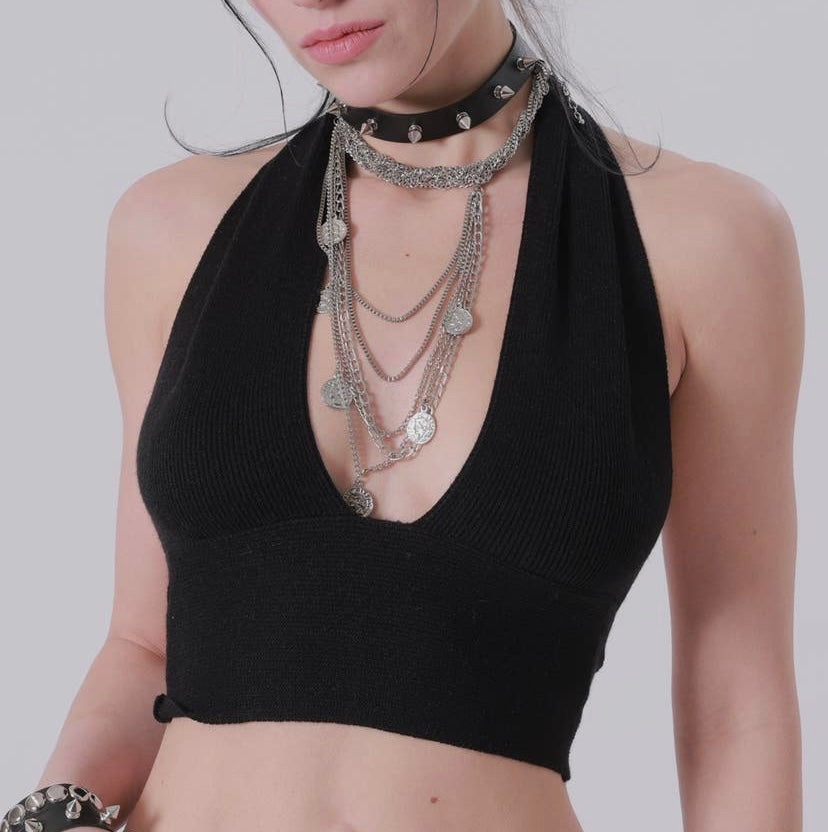 LEXI HALTER TOP (BLACK)