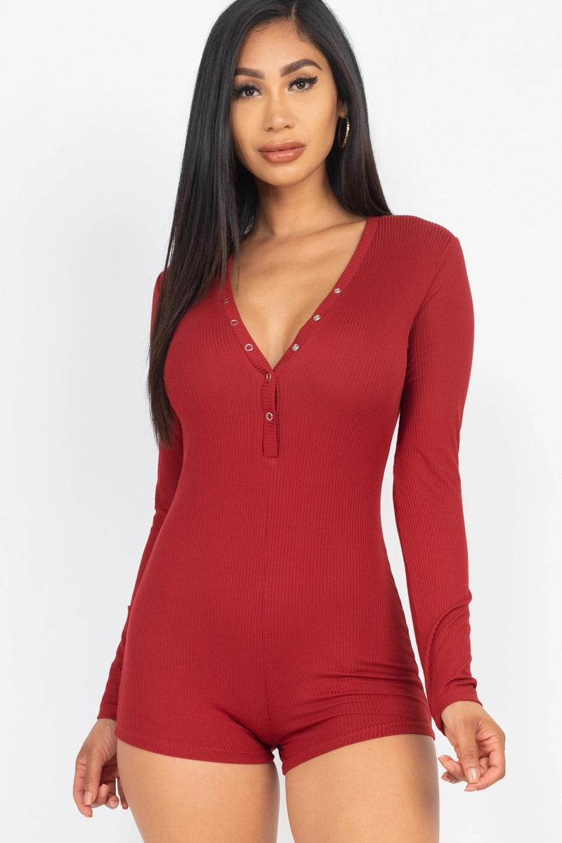 BRYNN BODYCON ROMPER (RUST)