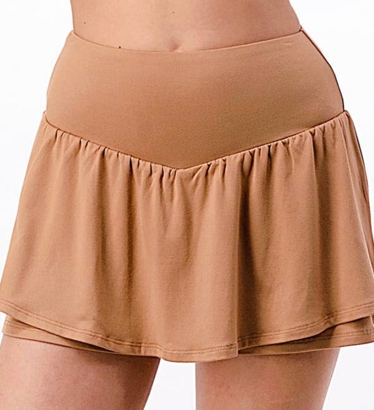 BABY DOLL SKORT (MILK TEA)