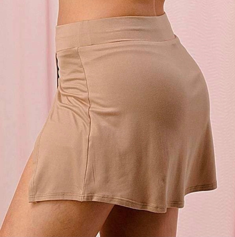 HEARTBREAKER SLIT SKORT (KHAKI)