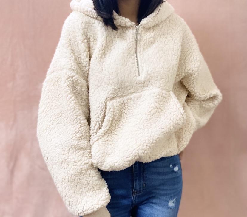 COZY NIGHTS TEDDY SWEATER (CREAM) Outerwear SMALL 