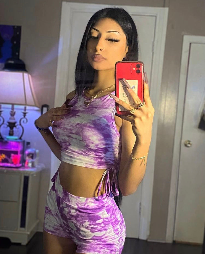 HEAD IN THE CLOUDS 2 PIECE SET (PURPLE)